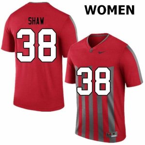 NCAA Ohio State Buckeyes Women's #38 Bryson Shaw Retro Nike Football College Jersey ZKM7745WP